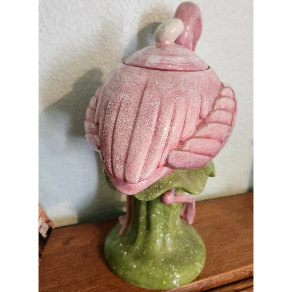 Department 56  Pink Flamingo Cookie Jar 14
